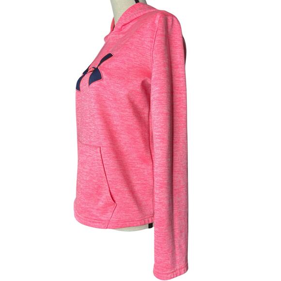 Under Armour Women's Coldgear Hoodie in Pink and Blue Kangaroo Pocket Size Small - Picture 3 of 9